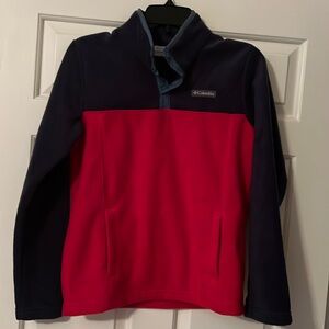 Columbia Boys Red and Navy Fleece Pullover